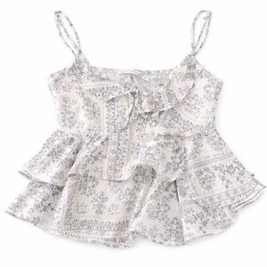 Alter’d State Floral Ruffle Crop Top Size Medium Boho Tank